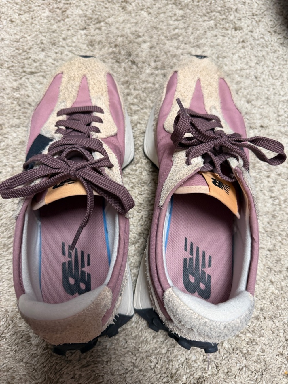 New Balance 327 Women’s Pink Suede & Mesh Sneakers - Picture 6 of 11